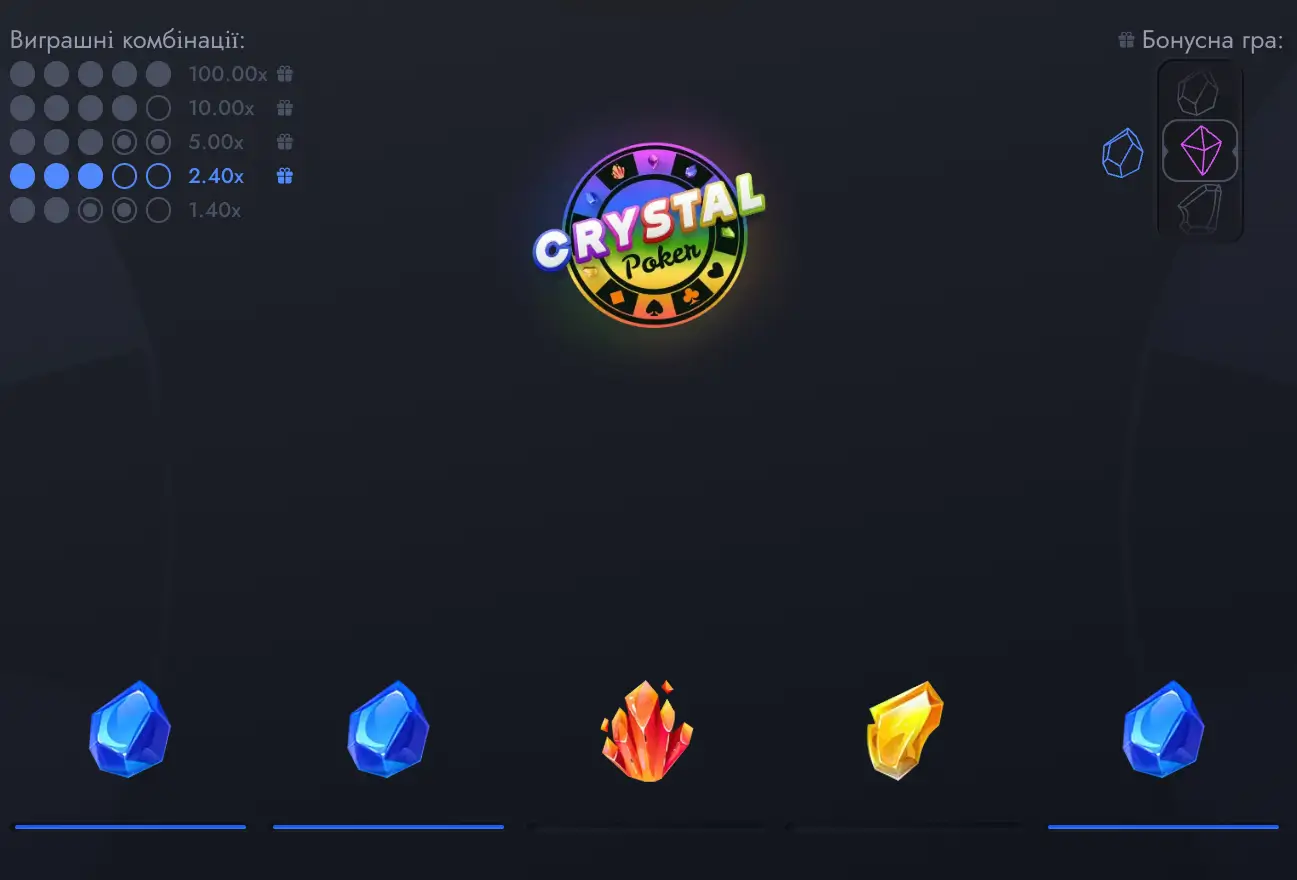 Crystal poker